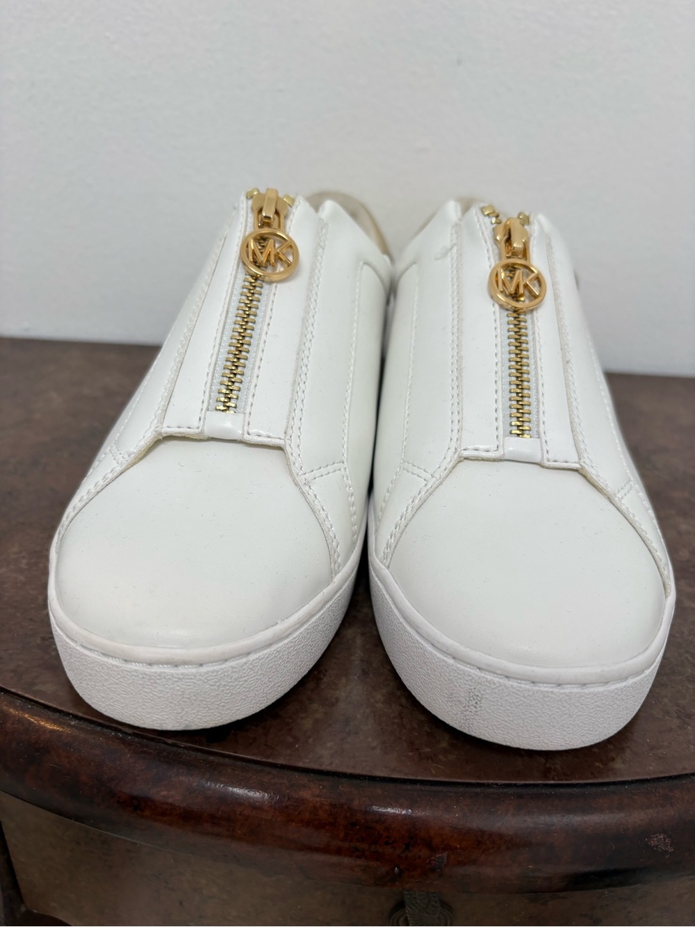 Michael Kors White Gold Zip Slip-On Sneakers Size 8.5 NWOB - Picture 6 of 9